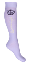 Charger l&#39;image dans la galerie, Chaussettes hautes d&#39;équitation pour femmes HKM Lavender Bay lavande
