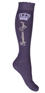Chaussettes hautes d'équitation pour femmes HKM Lavender Bay violet