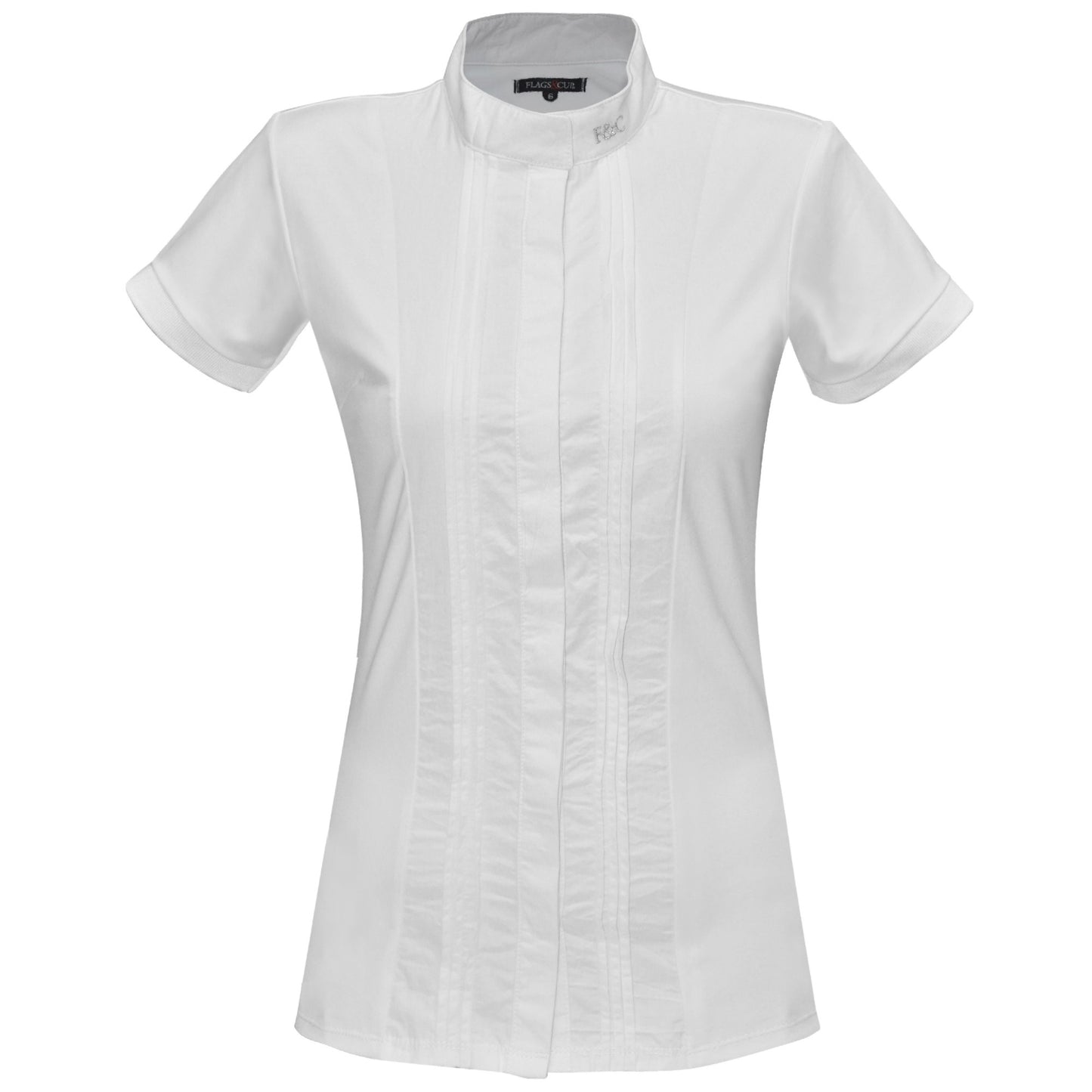Chemise de concours bi-matière à manches courtes pour enfant Flags&Cup Diamantina blanche