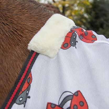 Chemise anti-mouches pour poneys et chevaux HKM Ladybug détail garrot