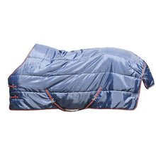 Charger l&#39;image dans la galerie, Couverture de box 300 grs pour shetlands, poneys et chevaux HKM Quilted marine
