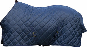 Couverture de box doublée fourrure synthétique pour poneys et chevaux HKM Winter marine