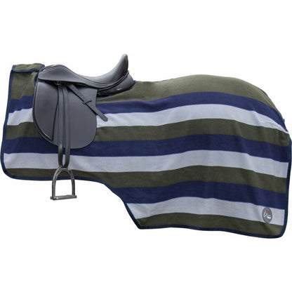 Couvre-reins polaire pour poneys et chevaux HKM Pro kaki/marine/gris