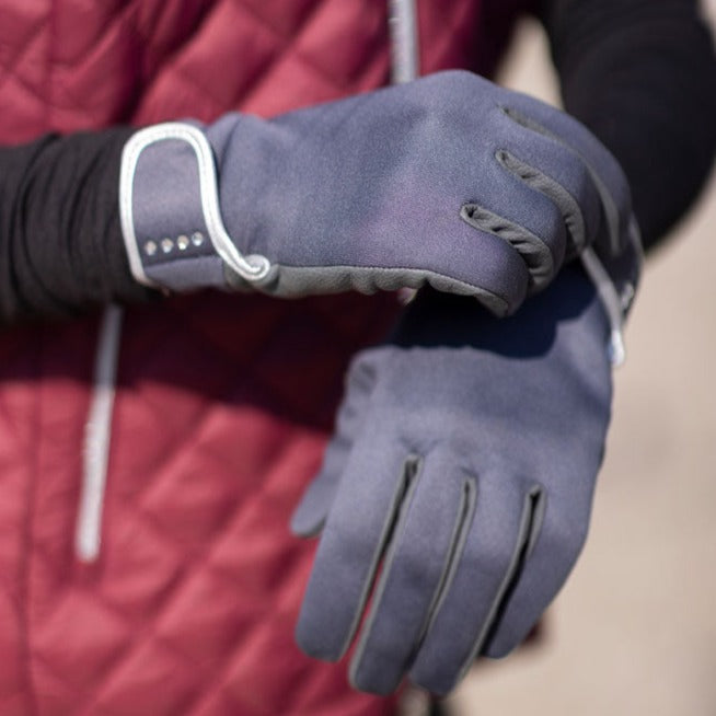 Gants softshell pour cavalières HKM Basil gris