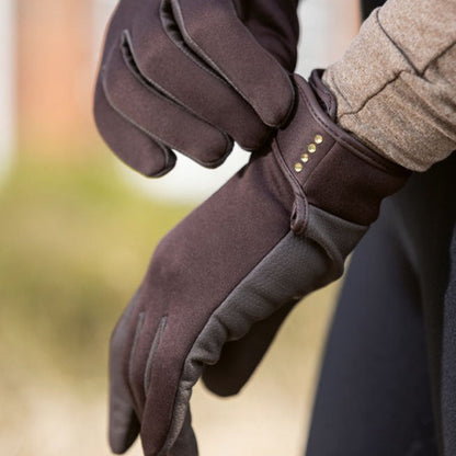 Gants softshell pour cavalières HKM Basil marron