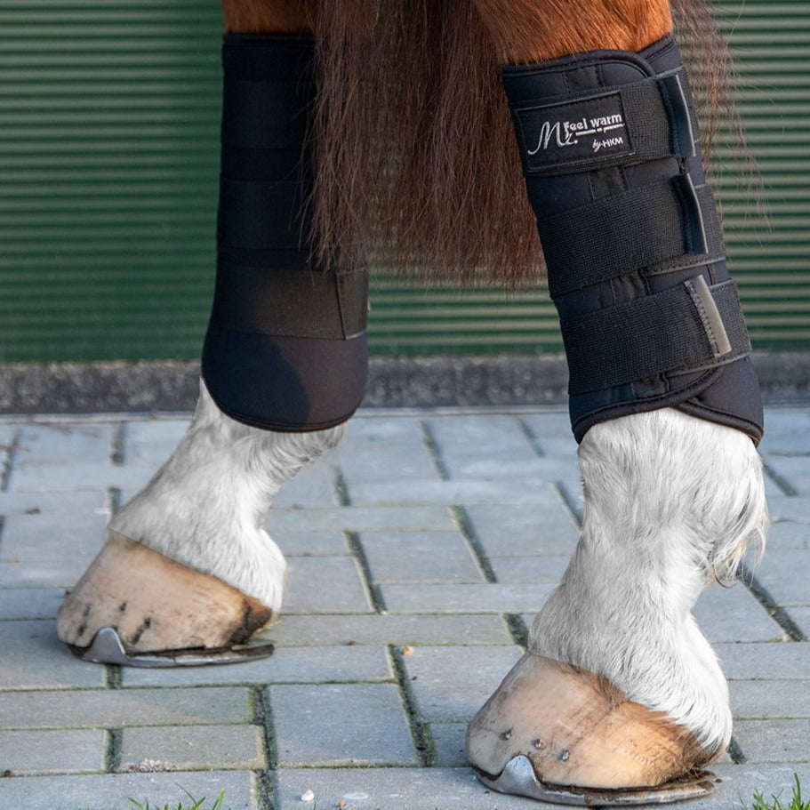 Guêtres de dressage postérieures pour poneys et chevaux HKM Mr Feel Warm 