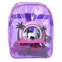 Charger l&#39;image dans la galerie, Sac à dos avec brosses de pansage pour baby poneys Equi-Kids Léa violet
