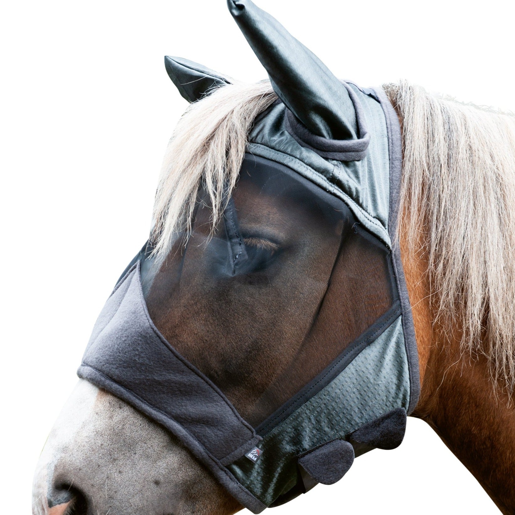 Masque anti-mouches pour poneys et chevaux HKM Pro anthracite