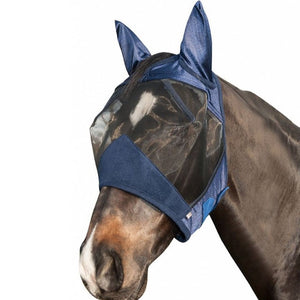 Masque anti-mouches pour poneys et chevaux HKM Pro marine