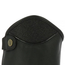 Charger l&#39;image dans la galerie, Mini-chaps en cuir synthétique pour enfants et cavalières Norton Glitter noires détail
