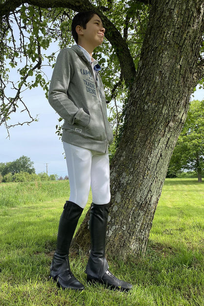 Mini-chaps Privilège Equitation Gotha noires portées avec les boots Verona