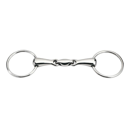 Mors deux anneaux double brisure pour poneys et chevaux Feeling gros canons creux