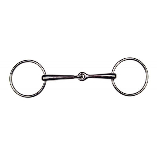 Mors deux anneaux coulissants pour poneys et chevaux Feeling canons pleins et fins