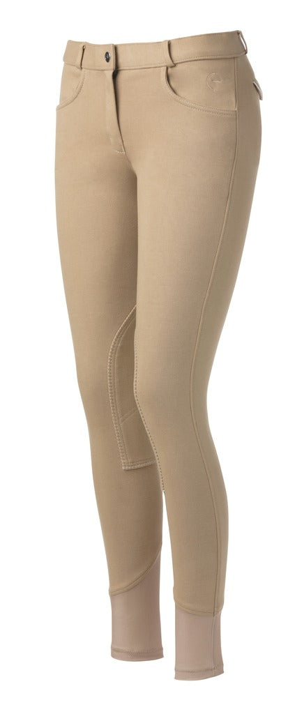 Pantalon d'équitation mixte avec basanes en tissu Equithème Pro beige