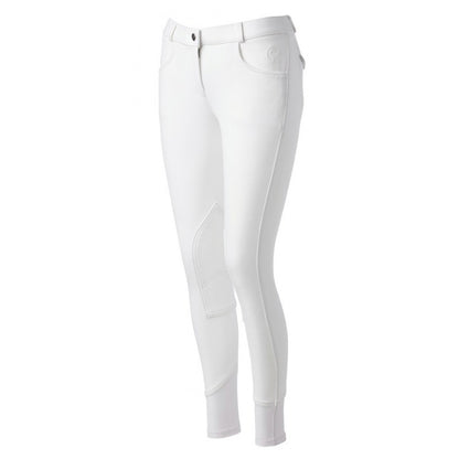 Pantalon d'équitation mixte avec basanes en tissu Equithème Pro blanc