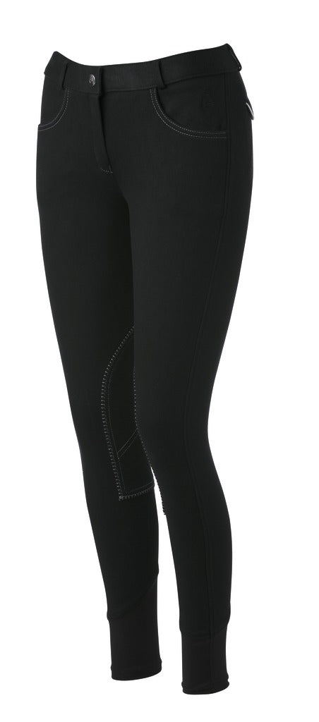 Pantalon d'équitation mixte avec basanes en tissu Equithème Pro noir