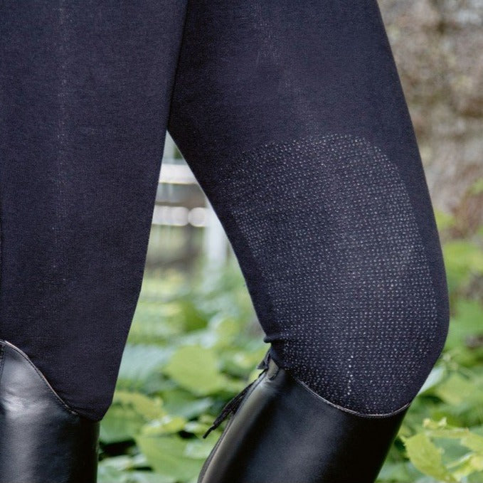 Basanes en silicone du pantalon d'équitation pour enfant  HKM Kate noir porté
