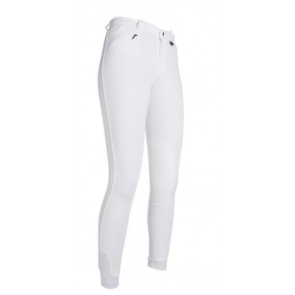 Pantalon équitation enfants de 6 à 16 ans HKM Penny Easy basanes en tissu blanc