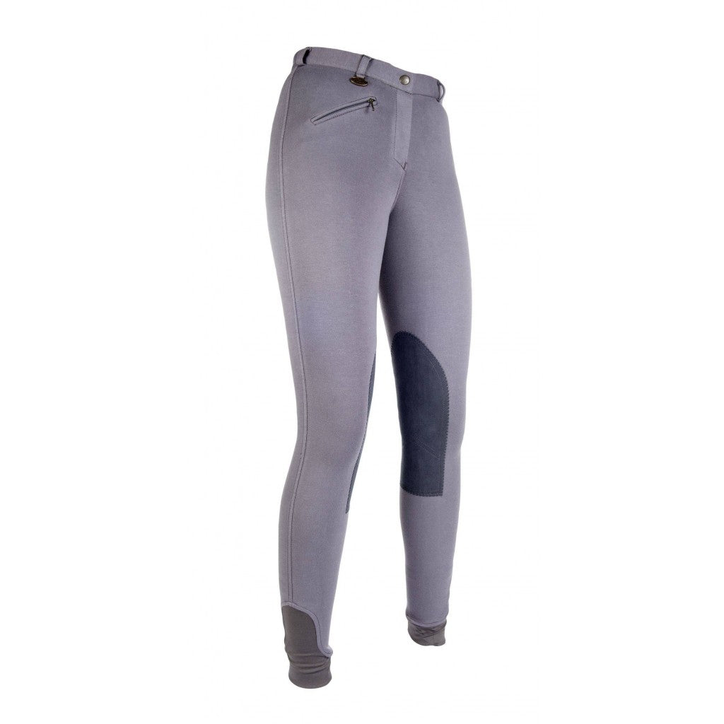 Pantalon équitation enfants de 6 à 16 ans HKM Penny Easy basanes en tissu gris