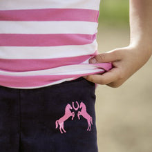 Charger l&#39;image dans la galerie, Legging d&#39;équitation pour petites cavalières HKM Pink Pony détail flocage
