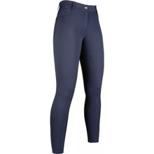 Charger l&#39;image dans la galerie, Pantalon d&#39;équitation avec fond intégral en silicone pour enfants et adolescents HKM Sunshine Full Grip marine

