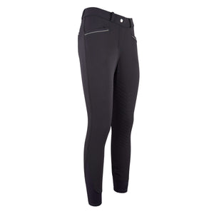 Pantalon équitation filles de 10 à 16 ans Easy Rider Sera full grip taille haute anthracite