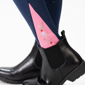Pantalon équitation filles HKM Horse Spirit basanes grip marine