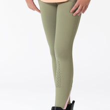 Charger l&#39;image dans la galerie, Pantalon équitation filles HKM Horse Spirit basanes grip olive
