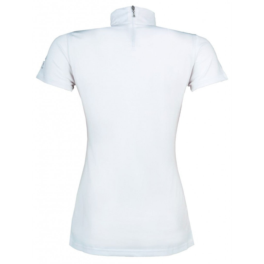 Polo de concours à manches courtes en taille enfant HKM Winner blanc arrière