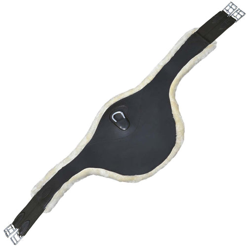 Sangle bavette avec pad en mouton synthétique pour poneys et chevaux Canter marron