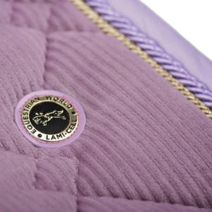 Tapis de selle en velours pour chevaux CSO ou dressage Lami-Cell Luxor lilas