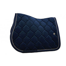 Charger l&#39;image dans la galerie, Tapis de selle en velours pour chevaux CSO ou dressage Lami-Cell Luxor marine
