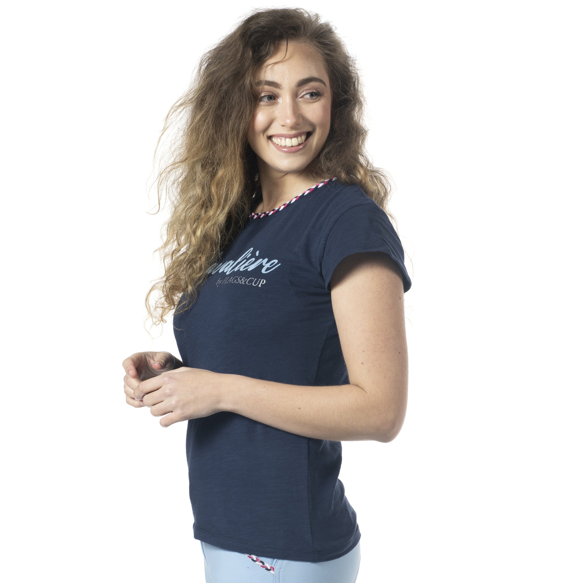 Tee-shirt à manches courtes pour filles de 4 à 16 ans Flags ans Cup Goya marine