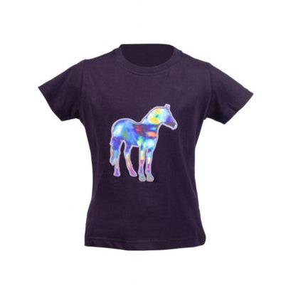 Tee-shirt à manches courtes pour petites cavalières de 3 à 14 ans HKM Lola mauve