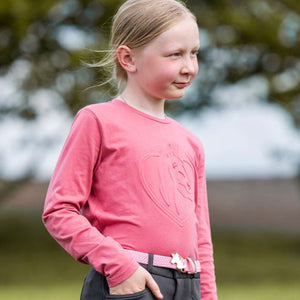 Tee-shirt à manches longues pour cavalières dès 9 ans HKM Amelie rose