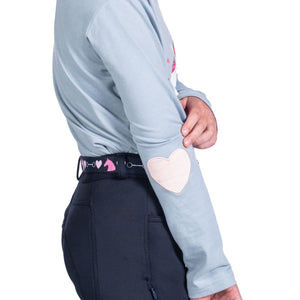 Tee-shirt à manches longues pour petites cavalières dès l'âge de 3 ans HKM Wonderland bleu