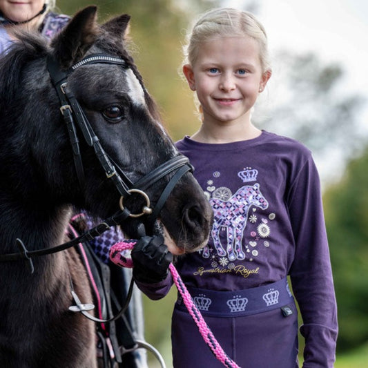 Tee-shirt à manches longues pour petites filles de 3 à 12 ans HKM Lola mauve