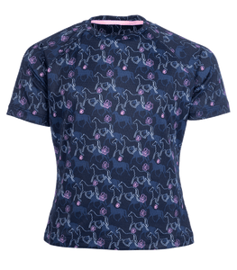 Tee-shirt technique à manches courtes pour cavalières HKM Bria marine