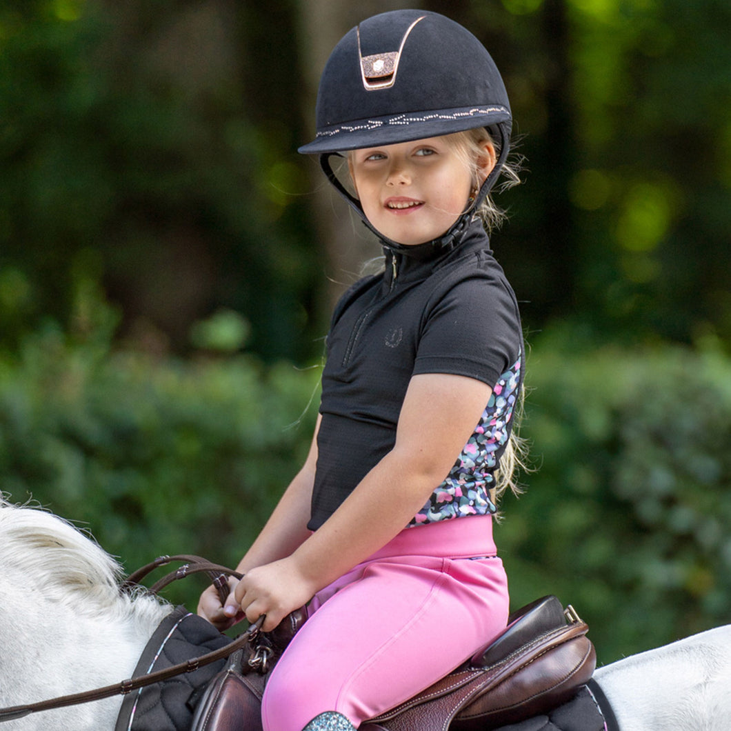 Tee-shirt technique à manches courtes pour filles du 6 au 16 ans Imperial Riding Roxy noir