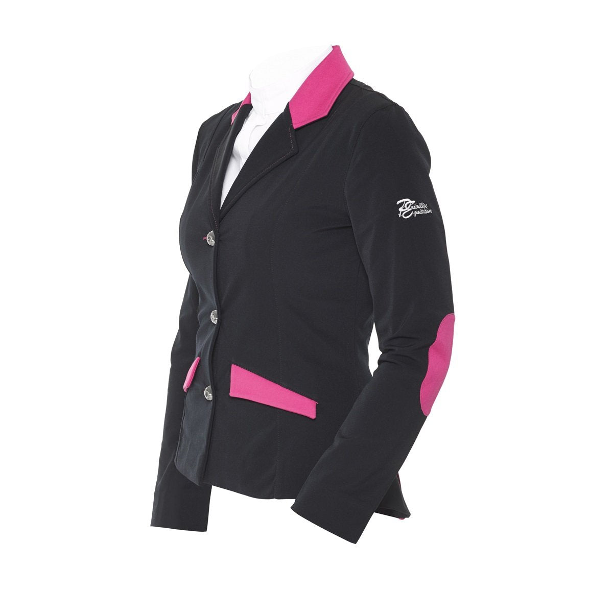 Veste de concours enfant Privilège Equitation Sophia noir et rose fuchsia