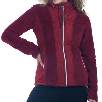 Veste polaire pour petites cavalières Flags&Cup Cabri rouge portée